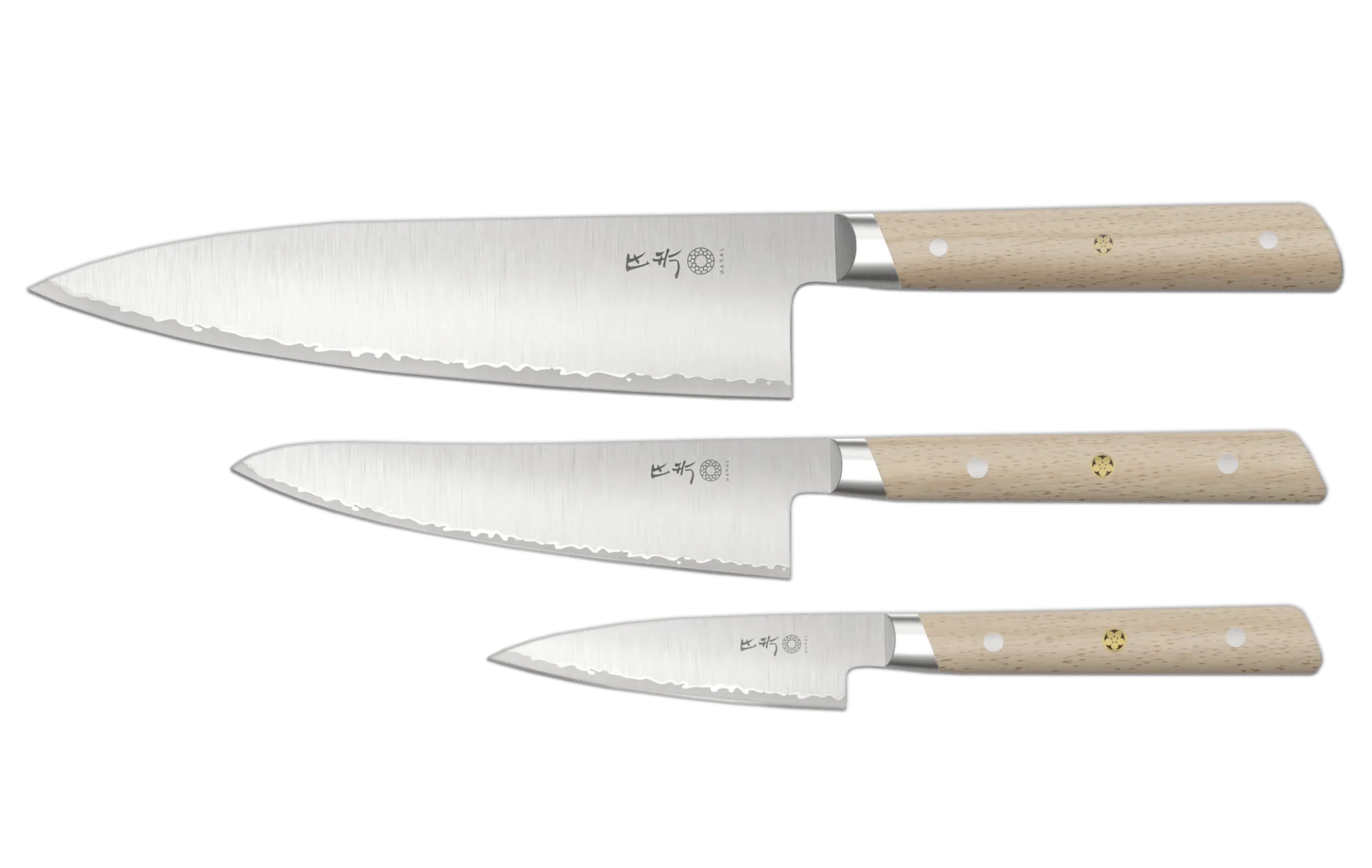 Hazaki Classic Beech 3-Pcs Knife Set