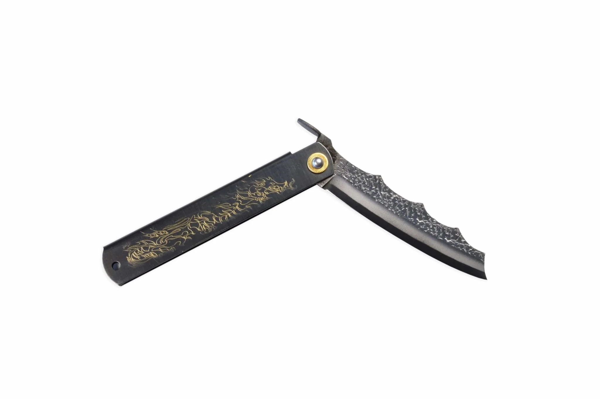 Higonokami Ryubu-Dragon Black Pocket Knife 90mm - Image 2