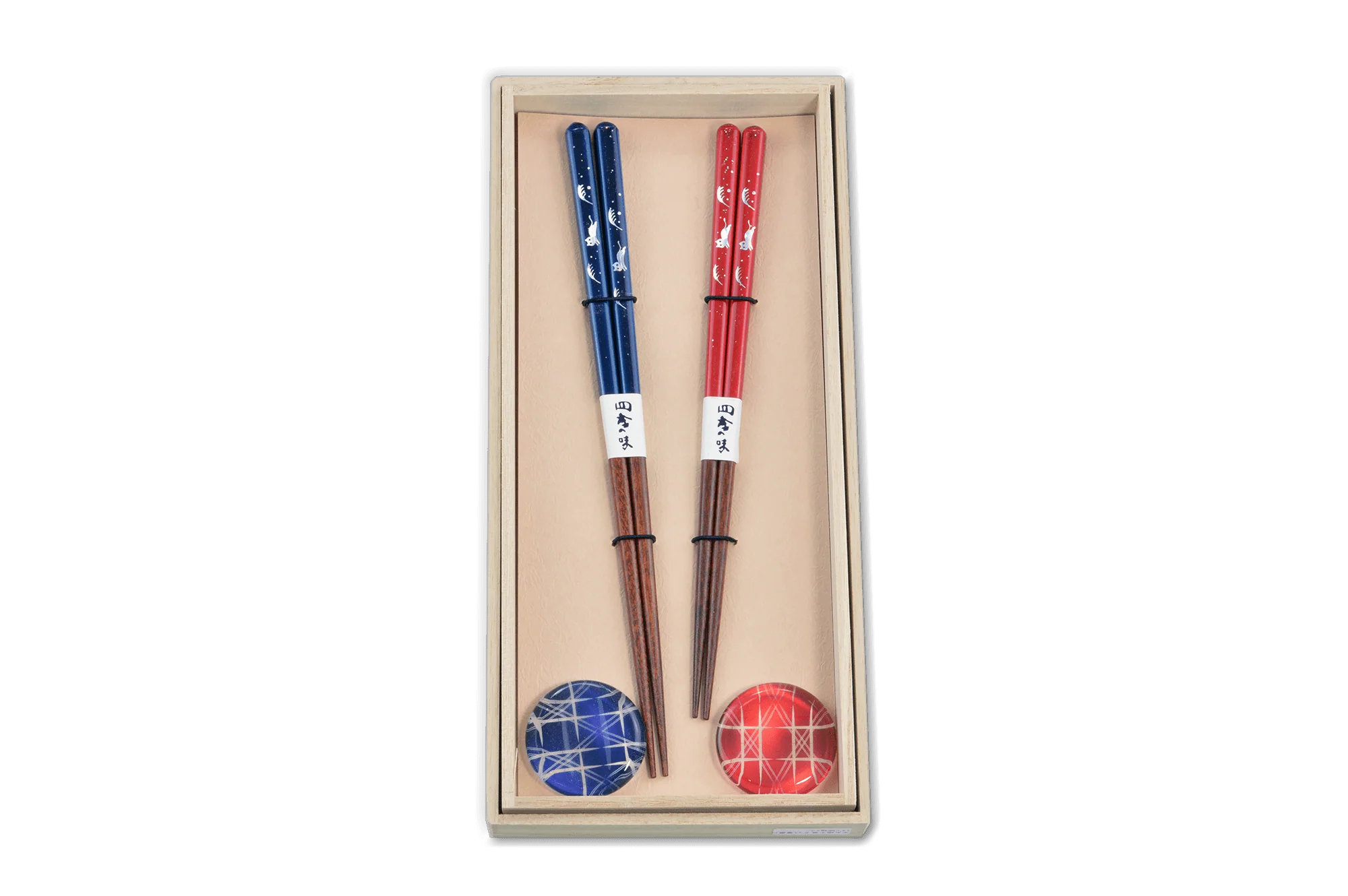 Japanese His & Hers Glass Rest Chopsticks (Pair)