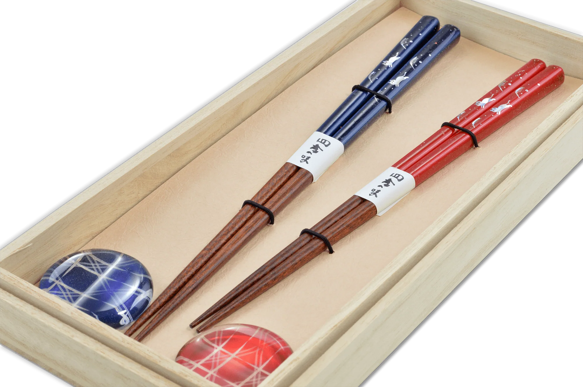 Japanese His & Hers Glass Rest Chopsticks (Pair) - Image 2