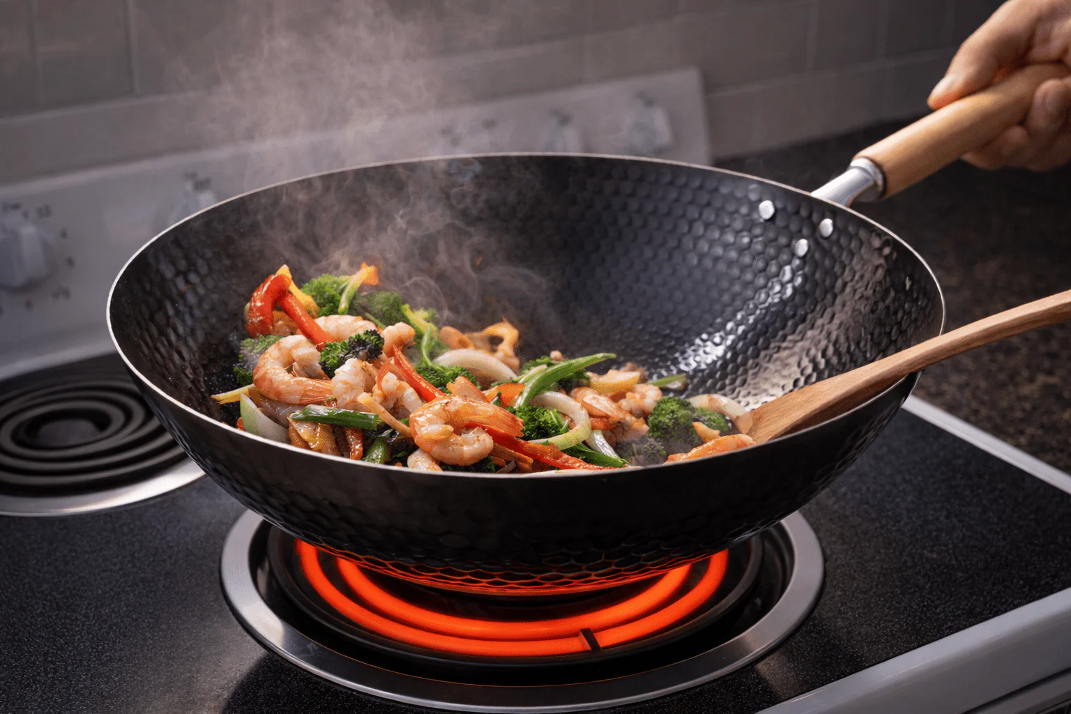 Japanese Honeycomb V2 Wok | Multi-Functional Flat Bottom 30cm - Image 4