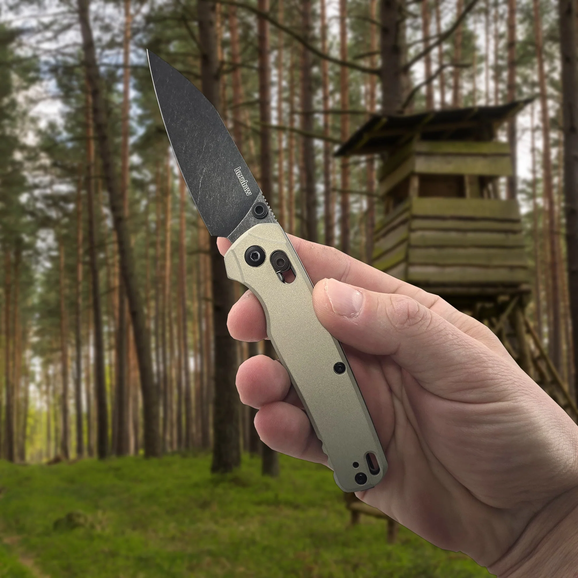 Kershaw Bel Air - Black on Grey Aluminum EDC Pocket Knife 80mm - Image 3