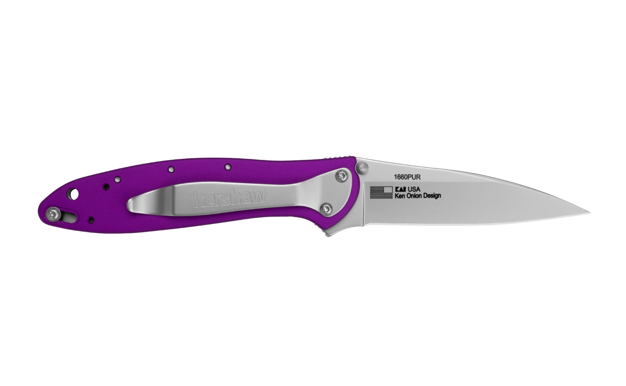 Kershaw Leek - Purple Pocket Knife 75mm - Image 2