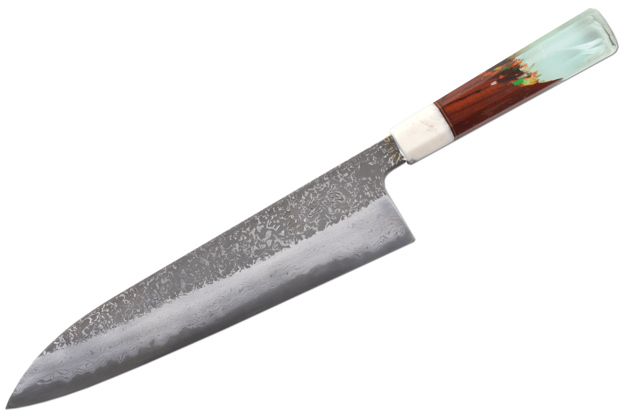 Masuda Yoshihide AO1 Custom Damascus Kurouchi Gyuto 240mm