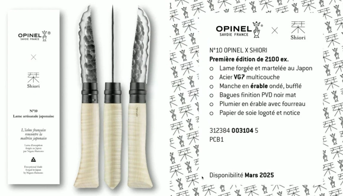 Opinel X Shiori (Nigara Hamono) #10 Opinel Knife 100mm