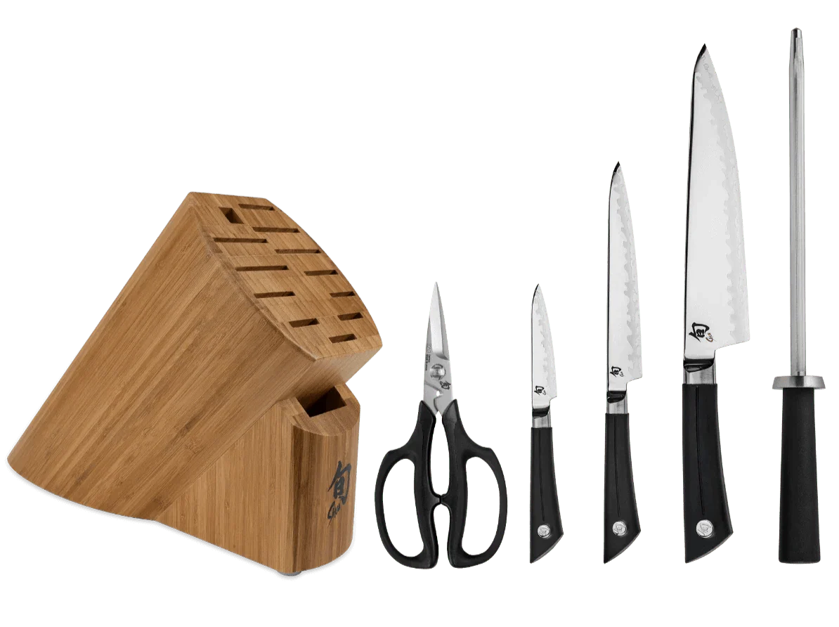 Shun Sora 6-Pcs Japanese Knife Set w/ Block