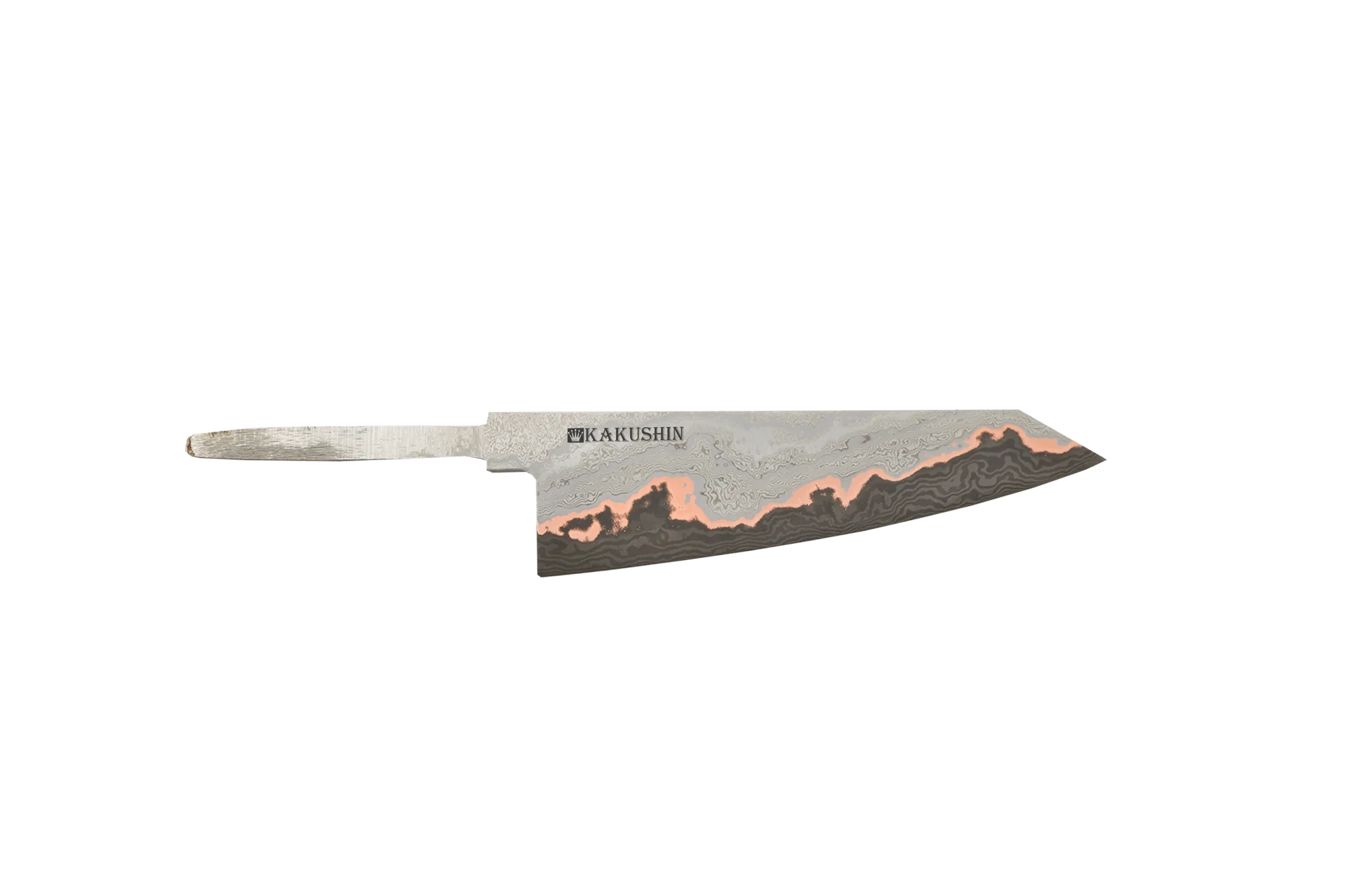 Silver and Black Copper Damascus Honesuki Petty 150mm (Blade Only)